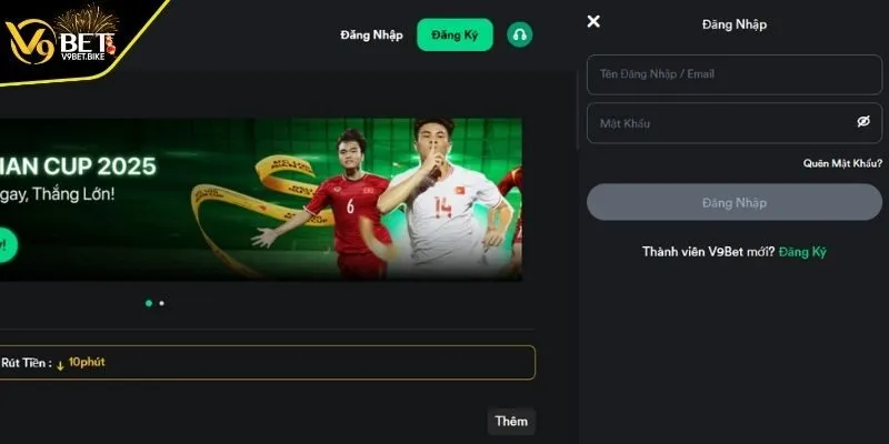 Truy cập vào trang chủ theo hướng dẫn đăng nhập V9BET